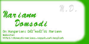 mariann domsodi business card